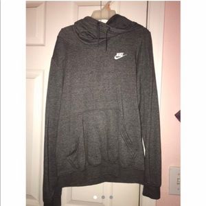 GREY WOMEN’S FUNNEL-NECK FLEECE PULLOVER HOODIE